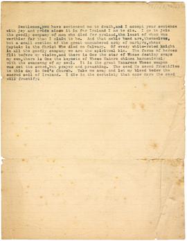 Statement made by Thomas MacDonagh during his court martial following the Easter Rising, 1916, p0002