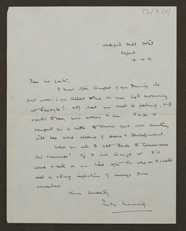 Letter from Phyllis Manning to Seán Lester, p0001