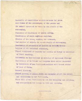Note discussing the proposed cessation of Civil War hostilities, 1922