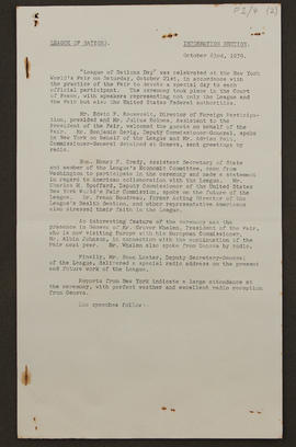 League of Nations Information Section: extracts from speeches, p0001